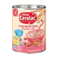 Nestle Cerelac Baby Cereal Brown Rice (Beras Merah & Susu) Rich In Iron & Vitemans, 6 Months+ Tin Pa