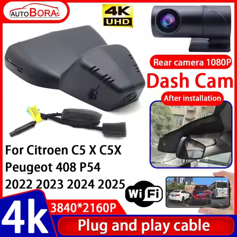 Video Recorder Night Visio 4K UHD Plug and Play Car DVR Dash Cam Camera for Citroen C5 X C5X Peugeot