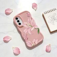 A Y2K Petal Pattern Macaron Dopamine Color Soft TPU Wave Skirt Phone Case Compatible With Galaxy A03