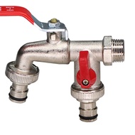 Brass Tap Joint 1/2' '  Water Tank Connector 2-Way 1-Way Garden Hose Irrigation Faucet Adapter