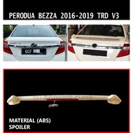 PERODUA BEZZA 2016-2019 TRD V3 STYLE REAR TRUNK SPOILER ABS SKIRT LIP BODYKIT