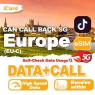 iCard eSIM- Europe EU-C 7-30 Days 20GB/50GB/100GB/200GB5G/4G Data + Europe Call + International Call