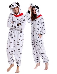 vavalad Adult Animal Dalmatian Onesie Pajamas Christmas Costume Cosplay Homewear One Piece Pajamas f
