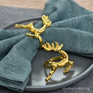 [1.2Ten Thousand People]New Year's high-end hotel western restaurant napkin ring with deer design, n