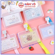 COMBO 2 [Strap + Hard Plastic Name Tag] Name Tag / Plastic Name Tag Strap / Student Name Tag, Horizo