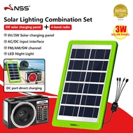 NSS Electric Dual Power Radio Speaker 3 Band (FM/AM/SW) Microusb type Power Built-in Battery DC5V With Solar Panel
