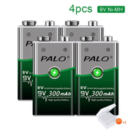แบตเตอรี่ PALO 9V 6F22 Ni-MH 9V Smart Charger สําหรับแบตเตอรี่ NiMH 1.2V AA AAA 9V