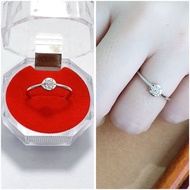 Authentic 925 Silver Ring with White Gold Plating - Simple 925 Silver Women's Ring