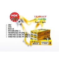 LKAR6AGP NGK G-POWER Spark Plug - Aruz Ativa Bezza 1.3L Myvi D20N Vios NSP151 Avanza F653 F654