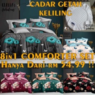 🔥Classy 8 in 1 COMFORTER TEBAL dan CADAR QUEEN Fitted| 8 in 1 Thick Comforter and Queen Fitted Bedsh