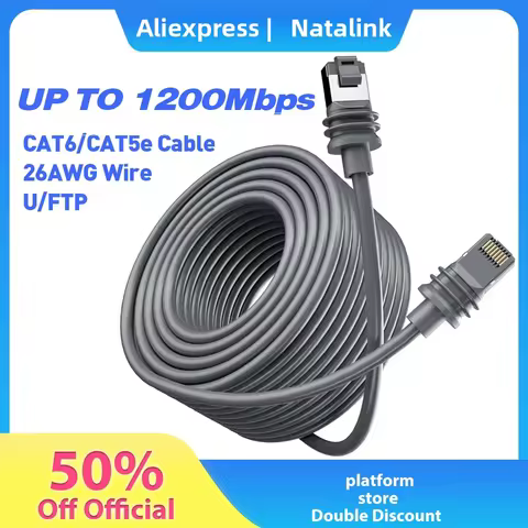 Natalink 26AWG Cat6/Cat5e Ethernet Patch Cable 1200Mbps High Speed LAN Network Internet Cord Compati