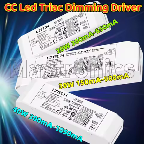 20W/30W/40W CC Led Triac Dimming Driver 300mA-650mA /150mA-900mA /300mA-1050mA LTECH Leading/Trailin
