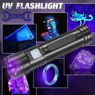 Uv Led Flashlight 365nm Rechargeable Purple Light Flashlight Detection Light Uv Stain Urine T9s5