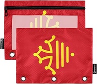 Colorful 3 Ring Binder Pencil Pouch Occitanie Flag Zipper Binder Pencils Bags Clear Binders Pen Case