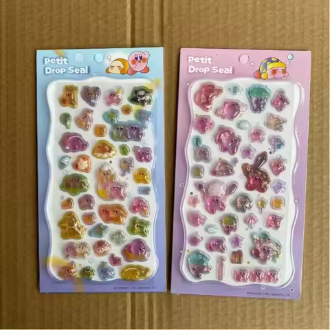 2/20pcs Kawaii Japanese Kirby 3d Crystal Sticker Diy Mobile Phone Case Decoration Student Account St