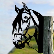 CIFBUY hiasan 1pc kuda bentuk besi Silhouette hiasan luar taman pagar hiasan ladang hiasan dinding seni hiasan rumah untuk Ga