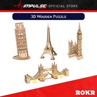Robotime Rolife ROKR DIY 3D Wooden Puzzle - Leaning Tower of Pisa, Tower Bridge with LED, Eiffel Tow