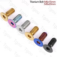 Tgou Titanium Bolt M6x15mm M8x20mm Countersunk Head T30 Torx Pitch 1.0/1.25mm Screw for Bicycle Moto