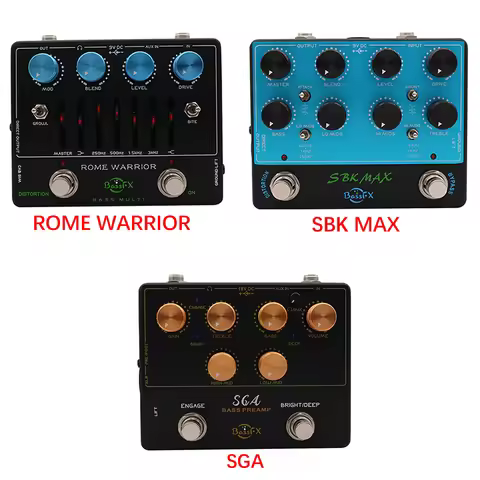 Fanmuzk Analog Bass Preamp Pedal with BASS ANALOG PREAMP/DISTORTION/EQ+DIRVE+DI+AUX IN+HEADPHONE OUT