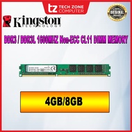 Kingston Value Ram 1600MHz DDR3 / DDR3L Non-ECC CL11 DIMM 1Rx8 Desktop PC Memory DIMM (4GB/8GB)