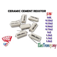 5W 0.1 Ohm ~ 1.8 Ohm Ceramic Resistor Wirewound Cement Resistance