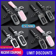 High quality Zinc Alloy Genuine Leather Car Key Cases Folding Smart Remote Control Shell Protector Cover Auto Accessories For Honda Civic City CR-V Jazz Accord Odyssey Brio Mobilio Fit HR-V Pilot Shuttle Legend CR-Z CRX Freed Integra S2000 Element FR-V In