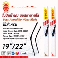 Boss ใบปัดนำ้ฝนบอสอามาดิโล่ ขนาด 19 นิ้ว และ 22 นิ้ว ใช้สำหรับ ฟอร์ด โฟกัส, อีซูซุ( ดราก้อนอาย/ มิวเอ็กซ์), โตโยต้า ราฟ4, ฮุนได ( โซนาต้า/ ซานตาเฟ้), เกีย(ออฟติม้า), ซูบารุ ( เร็กกาซี่/ บีอาซี)