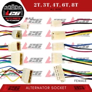 MALE/FEMALE ALTERNATOR SOCKET WITH WIRE W/O WIRE 2PIN 3PIN 4PIN 6PIN 8PIN