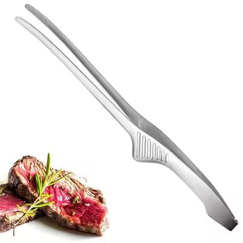 Stainless Steel Food Tongs Korean Barbecue Bbq Steak Clip Multi-purpose Food Clips Kitchen Gadgets B