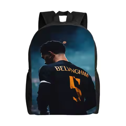 Jude-Bellingham Backpack Female Print Backpacks Polyester Casual School Bags College Design Rucksack