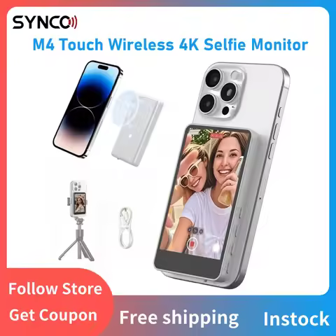 SYNCO XView M4 Wireless Magnetic 4K Selfie Monitor, Reverse Phone Control, MagSafe Design,50m Range