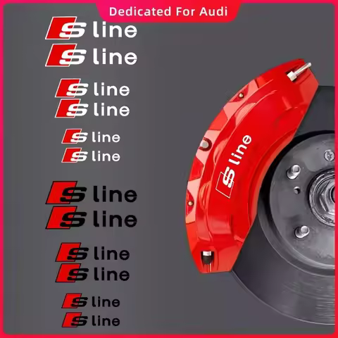 6pcs Heat Resistance Caliper Decals Wheel Decor Vinyl Stickers For Audi Sline A3 A4 B8 8P B9 8V B6 A