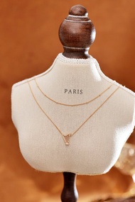 豎琴造形雙層鎖骨鏈