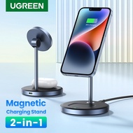 UGREEN Magnetic 2 in 1 Wireless Charger Stand Charging Station Dock for iPhone 15/14/13/12/Airpod 2 