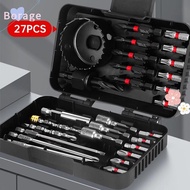 BORRAONE 27/35/39Pcs Rechargeable Cordless Impact Drill, 1800mAh Lithium Battery Power Tools Set 3.6