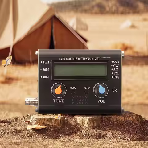 5W USDX Transceiver with Mic 3-Band All Mode HF Transceiver All Mode High Frequency Transceiver Supp