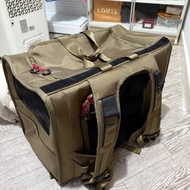 日本品牌MANDARINE BROTHERS Y黑啡色牛津布 長方橫型 寵物貓狗 外出背囊 寵物袋