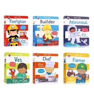 Busy Day and action play book jobs story book interactive children book occupation learning fun book