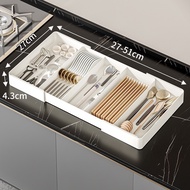 BEST4U Expandable Cutlery Storage Tray | Adjustable Kitchen Drawer Divider | Drawer Organizer
