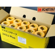 COMBO of 60 rolls (01 carton) 3M 243J PLUS 20mm, 18 meters long, PAPER ADHESIVE TAPE RUNNING PAINT C