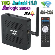 TOX3สมาร์ท11กล่องทีวี Amlogic S905X4 4K HDR 4GB 32GB 2GB 16GB 2.4G 5G 3D BT4.1 Wifi H.265เครื่องเล่น