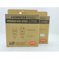 IDT HDMI CABLE V2.0 1.5M / 3M
