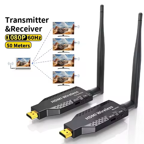 50m Wireless HDMI Extender Video Transmitter Receiver 1 To 2 3 4 1x4 Display for PS3/4 Camera Laptop