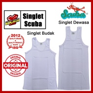 Singlet SCUBA ORIGINAL Lelaki Budak hingga Dewasa #701-V #701-C/Putih/Confort Cotton (READY STOCK)#F