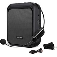 SHIDU Mini Voice Amplifier Portable Bluetooth Speaker with UHF Wireless Microphone Headset 10W 1800mAh PA System Support