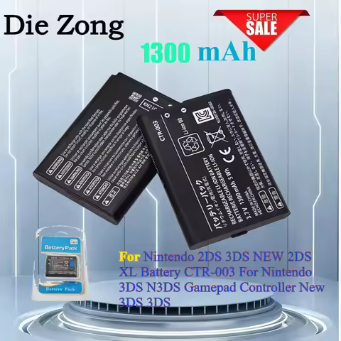 New 1300mAh CTR-003 For Nintendo 2DS 3DS NEW 2DS XL Battery CTR-003 For Nintendo 3DS N3DS Gamepad Co