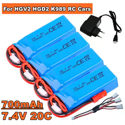 7.4V 700mAh 2S JST Plug Lipo Battery For HGV2 HGD2 RC Rear-drive Drift Car 1/28 Mosquito Car 7.4V Li