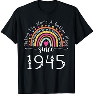 2025 Gildan gift Men's Pure Cotton T-Shirt 80th Birthday Born in 1945 Better Place T-Shirt XS-3XL