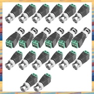 BNC Male Balun Connector 20Pcs Coaxial Cat5 to BNC Male Connector for CCTV Surveillance Video Camera