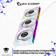 Jungle Leopard Interstellar V4 Digital ARGB White Infinite Mirror 120mm PWM Block UNI Fan Triple Pac